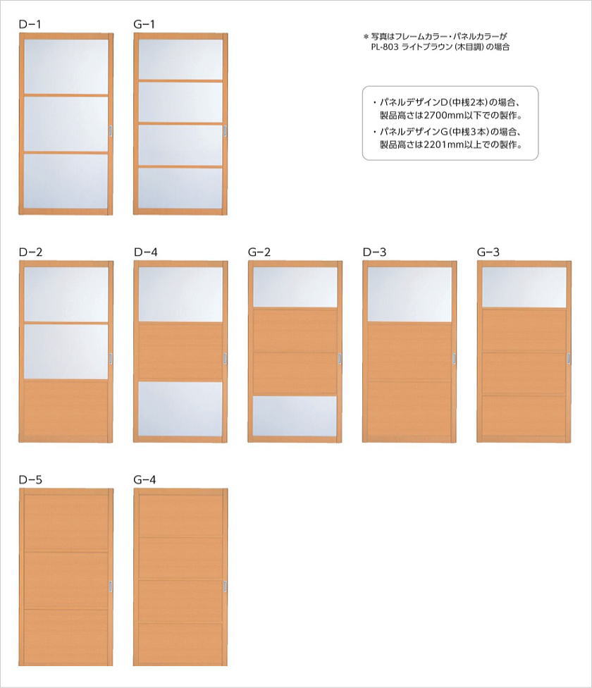 間仕切りプレイス「引戸」のパネルデザイン