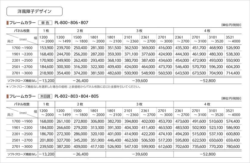 フラットガイドレールタイプ　プレイススウィング「引戸」洋風宇デザインの価格